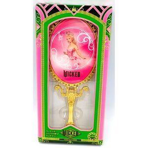 RARE Wicked Movie Japanese Glass Hand Mirror Stand Metal Wand Glinda NEW